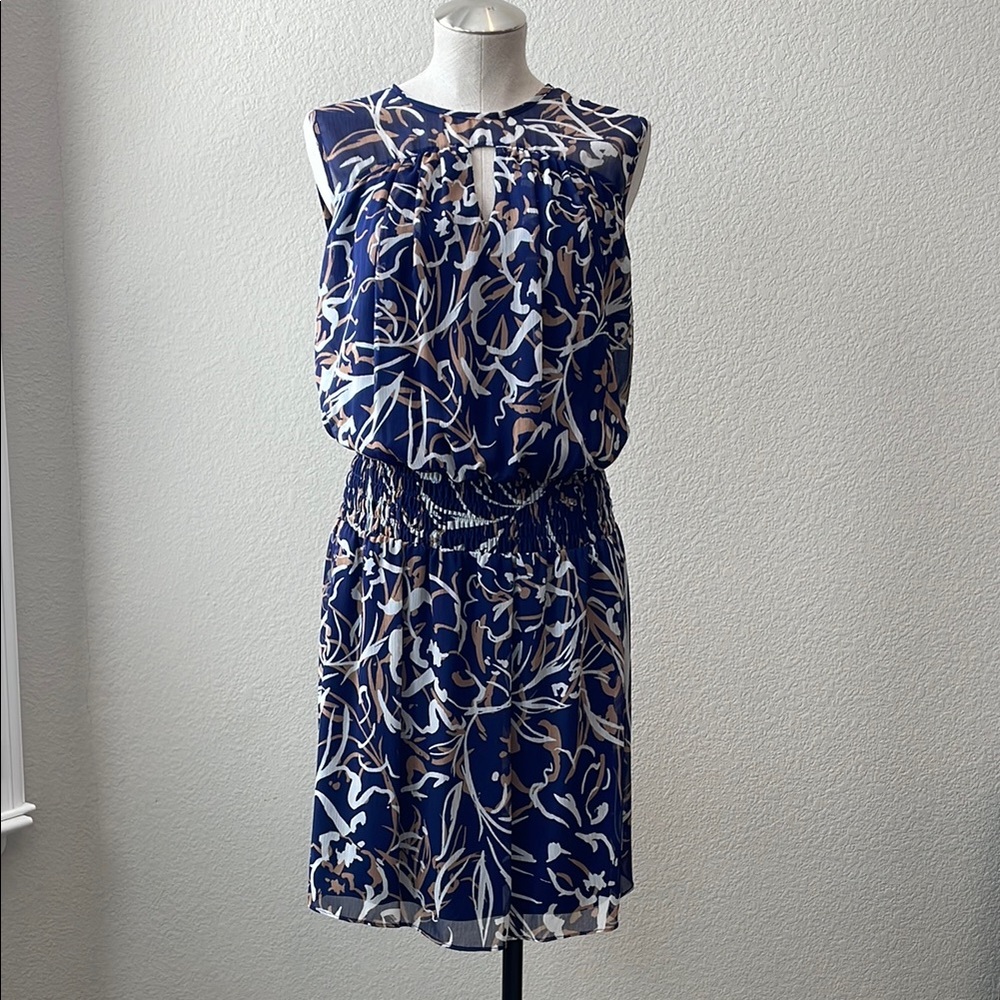 Elegant Blue Floral Dress